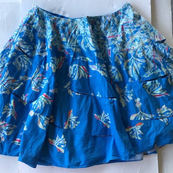 cacharel Dresses & Skirts - Cacharel Blue Circle Skirt Bird Print Size 10